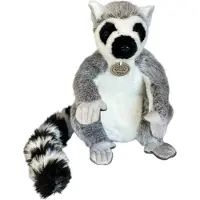 Dubi Plusz Sitzender grauer Lemur Plüschtier 28 cm