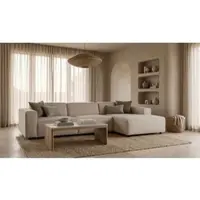 Otto Home Ecksofa "Jorrena, extra weicher Chenille-Stoff", beige, B:346cm H:73cm T:166cm, 100% Polyester, Sofas, Ecksofa, L-Form, 3 Komfortstufen, Breite 346 cm, mit Wellenunterfederung
