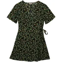 Superdry für Damen. W8012086A Mini Swing Wickelkleid schwarz (XS), Lässig, Viskose, Kurzarm