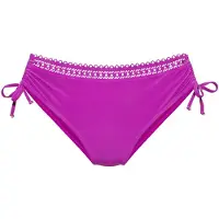 s.Oliver Bikini-Hose "Aiko", Damen, Gr. 42, N-Gr, pink (beere), Microfaser, Microfaser, Polyamid, Badehosen Bikini-Hose, mit Häkeloptik