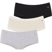 LASCANA Hüftpanty , Damen, Gr. 48/50, bunt (schwarz, beige, grau meliert), Doppelripp, Obermaterial: 95% Baumwolle, 5% Elasthan, unifarben, Unterhosen Hüftpanty, in elastischer Rippen-Qualität