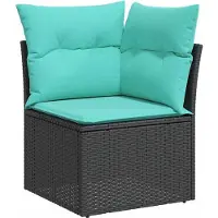vidaXL Sofa Set Schwarz [Synthetisch]: Poly Rattan
