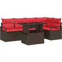 Syfax Gartensofa-set 6 stk. Braun Poly Rattan
