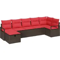 Syfax Wetterfestes Poly-Rattan 4-Sitzer Sofa-Set mit pulverbeschichtetem Stahlrahmen