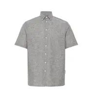 Casual Friday Kurzarmhemd "Kurzarmhemd CFAton", Herren, Gr. XL, N-Gr, braun (demitasse melange), Obermaterial: 100% Leinen LI., Hemden Kurzarmhemd