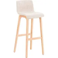 BellaFurn Barhocker mit Stoffsitz – Barhocker – Bequeme ergonomische Rückenlehne und Holzsockel | Farbe: Creme