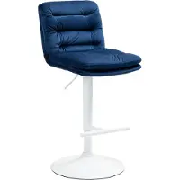 BellaFurn Velvet Bar Pall Blue – Samtstuhl – Optimaler Sitzkomfort und drehbares Design