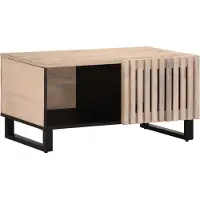 Syfax Couchtisch Weiß 80x51x40 cm Massivholz Mango