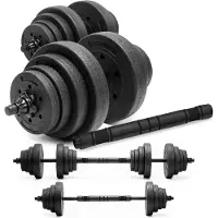 Springos ACTIGET Hantelset 30 kg Kurzhanteln Set 2x 15 kg Langhantel mit rutschfeste Griffe