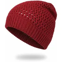 StyleBREAKER Strickmütze "Strick Beanie Mütze mit Loch Muster" 1 Stk.