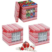 Northix Aufbewahrungsboxen für Weihnachtskugeln, 3er-Set mit Trennwänden