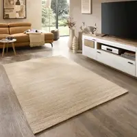Theko 1100000002199 "Origin Loop Uni", beige (grau), B:70cm H:10mm L:140cm, Schurwolle, Teppiche, 1100000002199, handgetuftet, reine Schurwolle, Unifarben