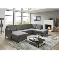 Die Planbar Wohnlandschaft "ZE-EM18013 U-Form, Breite 305 cm", milan grau, B:305cm H:90cm T:200cm, 100% Polyester, Sofas, Wohnlandschaft, wahlweise mit Kopfstützen und Liegearmlehne