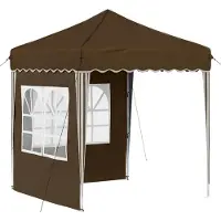 Syfax Pop-up Partyzelt 195 x 195 x 245 cm Braun Oxford-Stoff