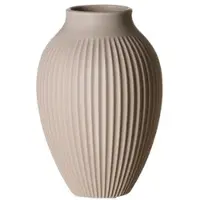 Ritzenhoff & Breker Tischvase "Vase Alsta, 13/13/19 cm, Weiß, Grau oder Beige, bauchige Vase", beige, B:13cm H:19cm T:13cm Ø:13cm, Steingut, Vasen, Tischvase, mit feiner Rillenstruktur