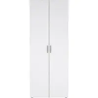 Ebuy24 Petra Kleiderschrank 2 Türen Nachbildung Eiche Struktur und Weiß Hochglanz.