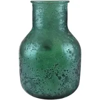 Am Design Dekovase "Vase", grün, B:20cm H:30,5cm, Glas, Vasen, Dekovase, aus mattiertem, grünem Recycelfass Glas