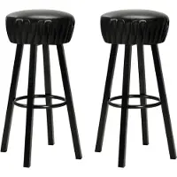 Syfax Barhocker 2 Stk. Schwarz Kunstleder
