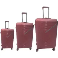 Hoffmans Leichtes Hartschalenkofferset 3-tlg. Koffer Set mit Doppel-Rädern für einfaches Reisen Rosegold