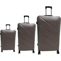 Hoffmans Hoffmanns Waveline Platin 3-teiliges Koffer-Set - ABS-Hartschale mit Zahlenschloss & 360° Rollen