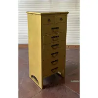 Kunibert Antike Apothekerkommode mit 8 Schubladen Höhe95cm Holz Farbe:gold