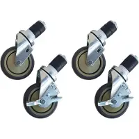 Maxima - Arbeitstisch-Räder 4 Stück - 2 mit Bremsen - 4 Zoll / 10,2 cm