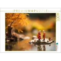 CALVENDO Puzzle Miniatur Mönche in Thailand auf einer Insel | 1000 Teile Lege-Größe 64 × 48 cm Foto-Puzzle für glückliche Stunden