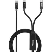 Equip USB-C-auf-C-Y-Ladekabel, 1.5m, PD 140 W, Schwarz, 1,5 m, USB C, 2 x USB C, USB 2.0, 0,48 Gbit/s, Schwarz