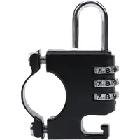 König Design Motorrad Helm Schloss Diebstahlschutz Helm Sicherheitsschloss Metall Zahlen, Farbe:Schwarz
