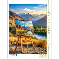 CALVENDO Puzzle Vorderasiens Schönheit - Staffelei am Fluss | 1000 Teile Lege-Größe 64 × 48 cm Foto-Puzzle für glückliche Stunden