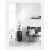 MendeFrames Wandspiegel Massivholz strukturiert 60x80 cm Weiß H370