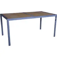 HABITAT ET JARDIN Gartentisch aus Metall in Holzoptik "Tossa" - 160 x 90 x 75 cm - Braun