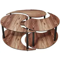 Hannah Home Couchtisch-Set aus Holz "Yin" 70 x 70 x 38 cm – Nussbaum