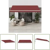 The Living Store Markise Automatisch Weinrot 450x300 cm