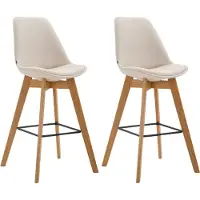 BellaFurn 2-teiliges Barhocker-Set - Hocker - Bequeme und elegante Fußstütze | Farbe: Creme | Kleidungsfarbe: Natur