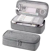 MODFU Federmäppchen mäppchen federtasche federmappe etui Schule groß Kapazität für Teenager Erwachsene schlamppermäppchen federpenal schulmäppchen Aesthetic Pencil case Grau