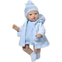 Rappa Asi Babypuppe Koke 36cm - Puppe mit blauer Duffeljacke Spielzeug