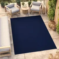 Tapiso Teppich Outdoor MONO Modern Dunkelblau Indoor/Outdoor 160 x 220 cm