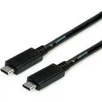 Roline USB 3.2 Gen 2 Kabel, USB C-C, ST/ST, 4K UHD-1, 10Gbit/s, Emark, 100W, schwarz, 1 m
