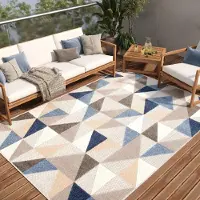 Tapiso Teppich PATIO Outdoor - Balkon und Terrassen Teppich, wetterfest & pflegeleicht 120 x 170 cm