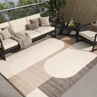 Tapiso Teppich PATIO Outdoor - Balkon und Terrassen Teppich, wetterfest & pflegeleicht 200 x 300 cm