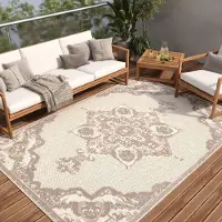 Tapiso Teppich PATIO Outdoor - Balkon und Terrassen Teppich, wetterfest & pflegeleicht 120 x 170 cm