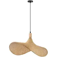 Immax BOHO SOMBRERO Designer-Pendelleuchte, D70cm, E27, Naturrattan