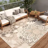 Tapiso Teppich PATIO Outdoor - Balkon und Terrassen Teppich, wetterfest & pflegeleicht 140 x 200 cm