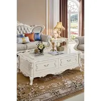 AEA Barock Rokoko Couchtisch Klassischer Tisch Wohnzimmer Echtholz Couchtische
