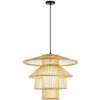 Immax BOHO PINCHOS Design-Pendelleuchte, D50cm, E27, Bambusholz