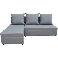 Inny producent GINO-Ecksofa mit Schlaffunktion und Bettkasten in grauer Farbe, Stoff Sawana 21