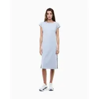 EA7 für Damen. 7W000957_AF12484 Logo-Kleid blau (XXL), Lässig, Baumwolle, Kurzarm