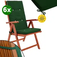 Detex Stuhlauflage - wetterfestes Sitzkissen 6er Set Outdoor pflegeleicht
