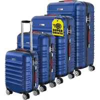 Monzana Hartschalenkoffer Set 4tlg Rollen 360o Blau ABS